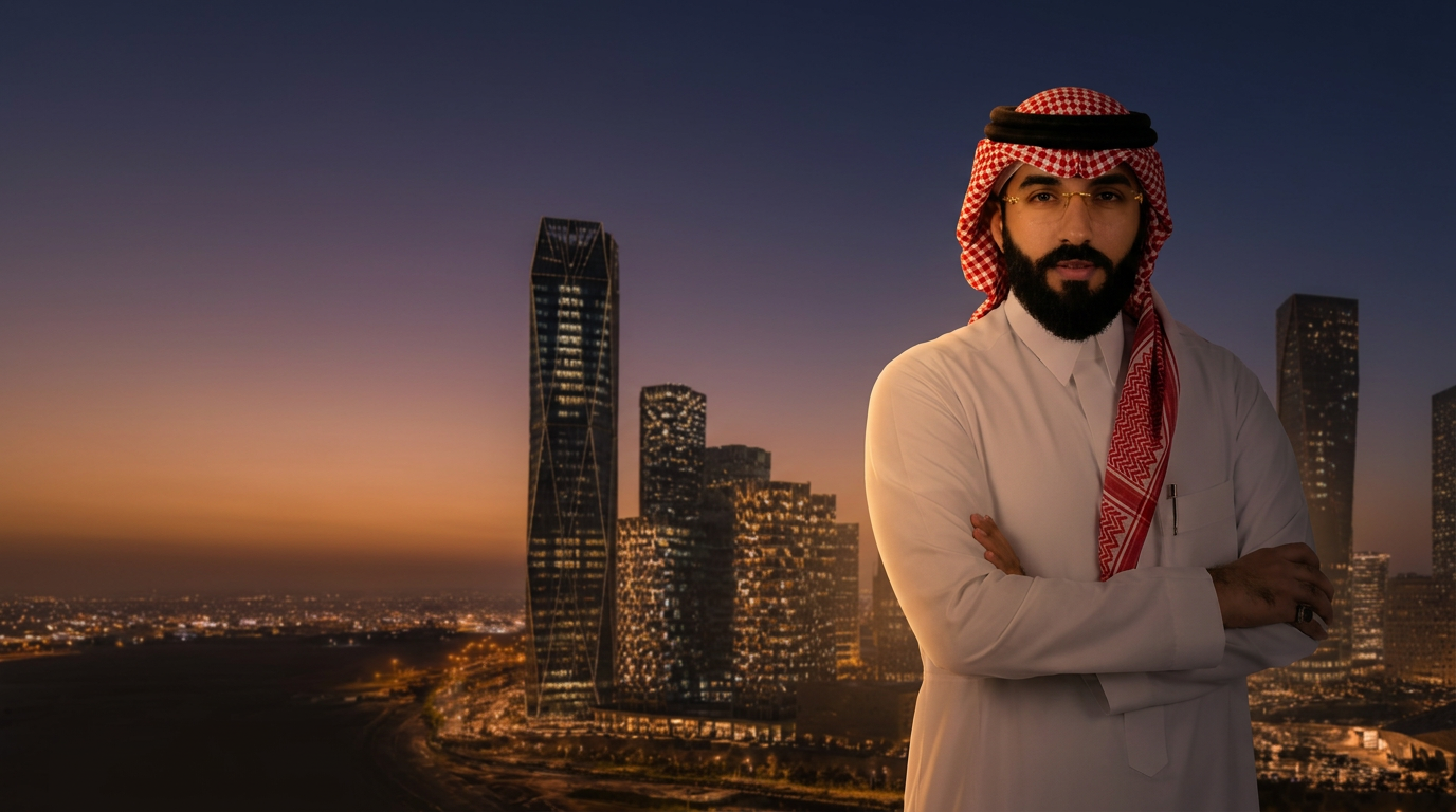 Yasser Alshubily, licensed consultant and founder of YAB People, photographed in King Abdullah Financial District, Riyadh